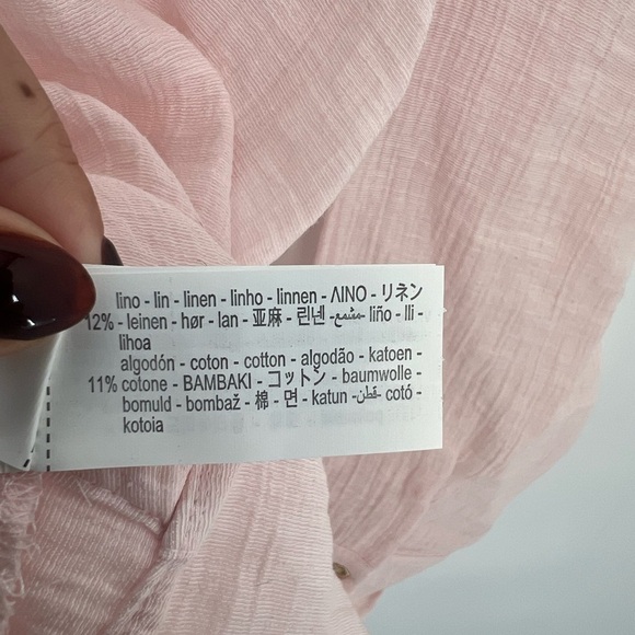 Zara Oversized Wrinkle Effect Semi Sheer Gold Button Detail Button Down Blouse - Picture 7 of 8